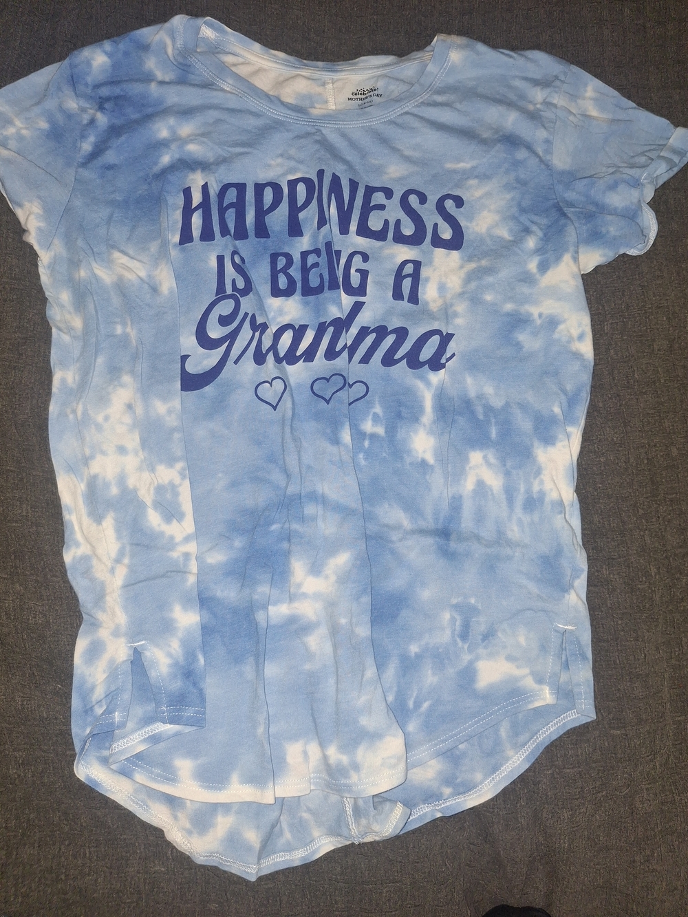 Tie-Dye Blue 'Happiness Is Being A Grandma' Kids Tee